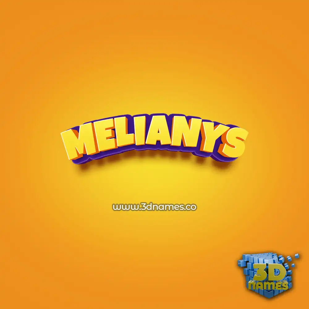 melianys in Orange Toon style - 3D name wallpaper