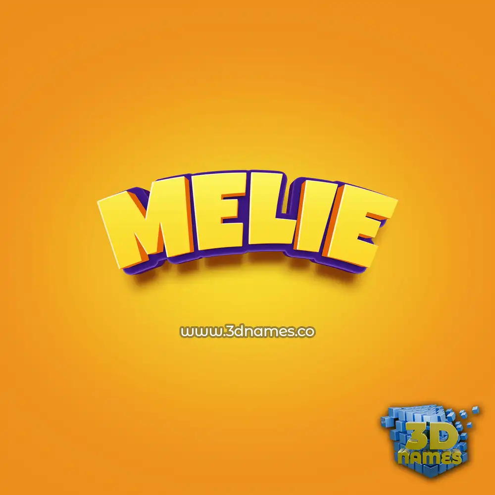 melie in Orange Toon style - 3D name wallpaper
