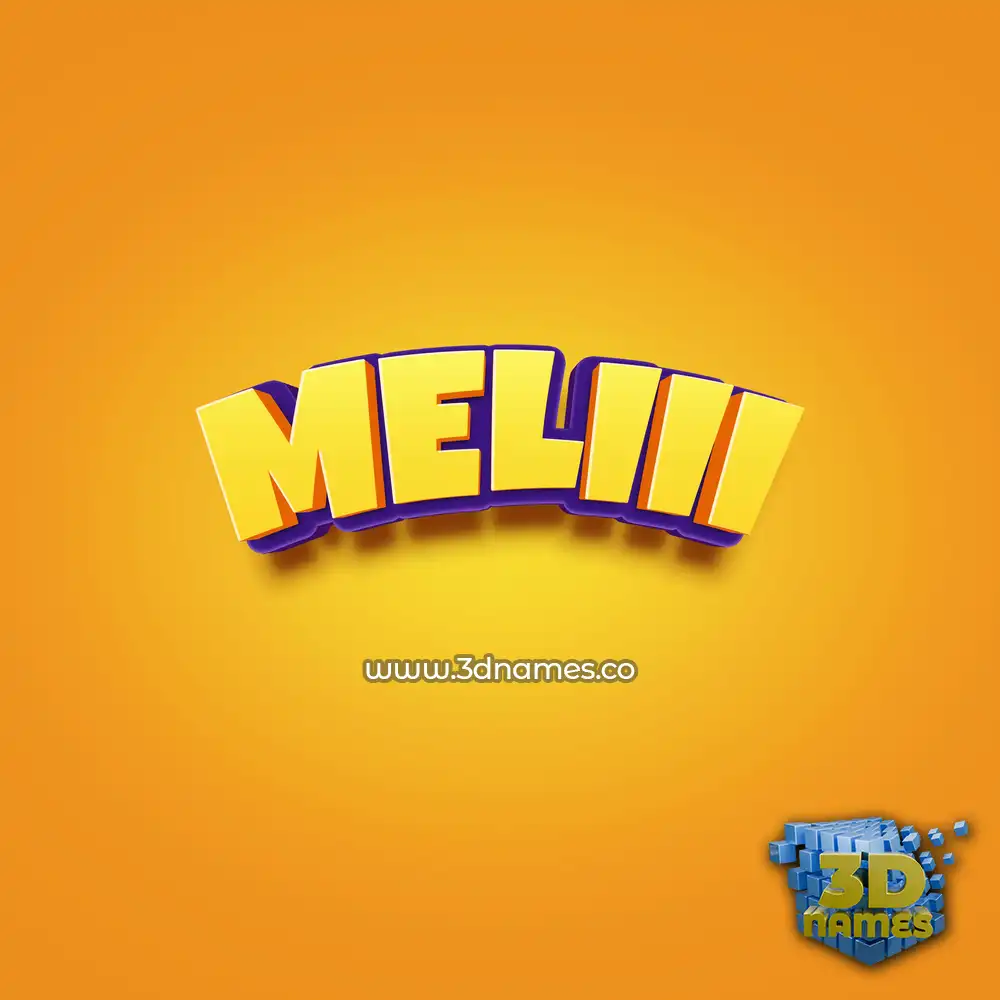 meliii in Orange Toon style - 3D name wallpaper