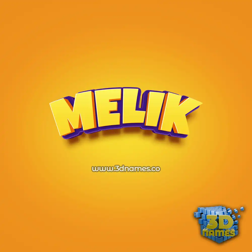 melik in Orange Toon style - 3D name wallpaper