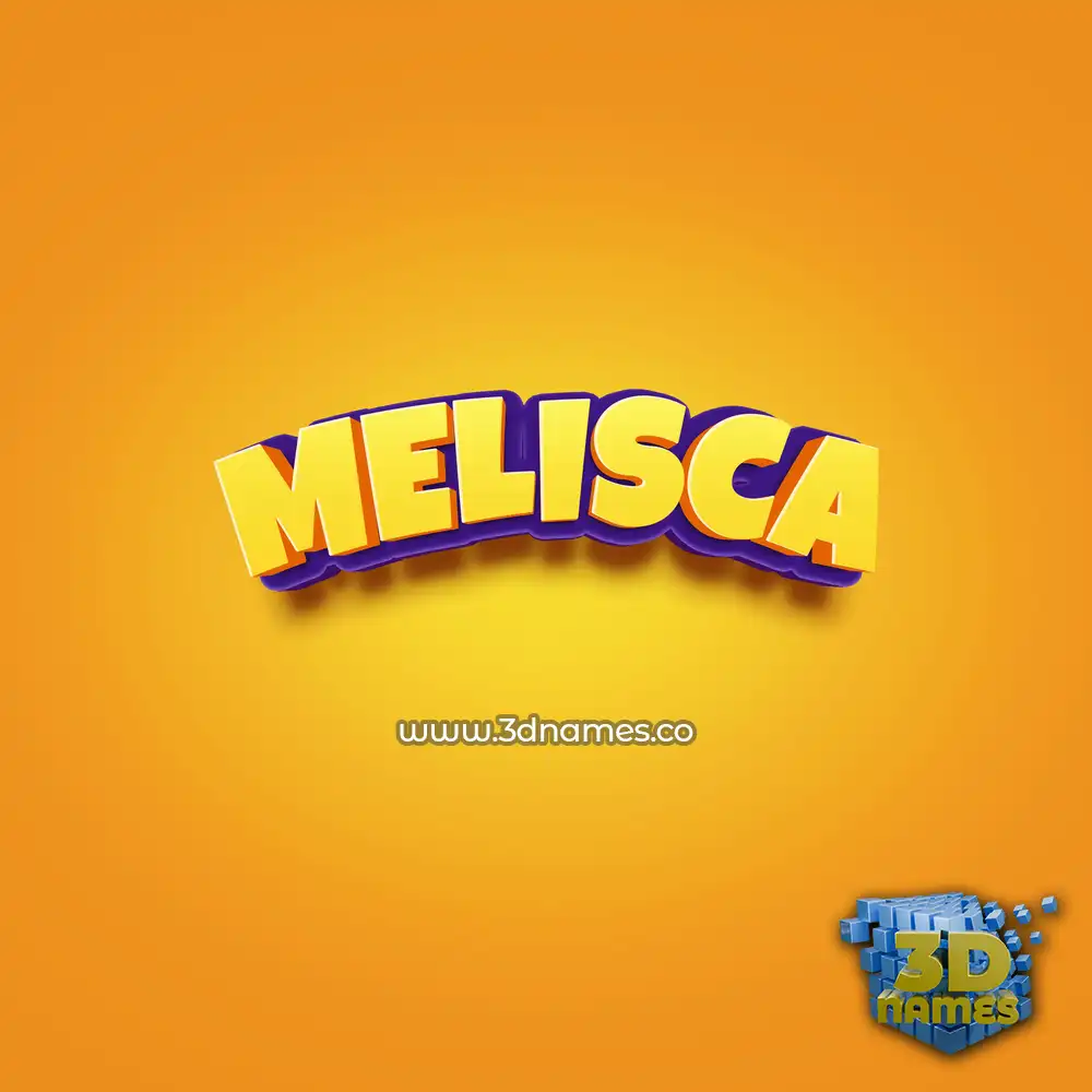 melisca in Orange Toon style - 3D name wallpaper