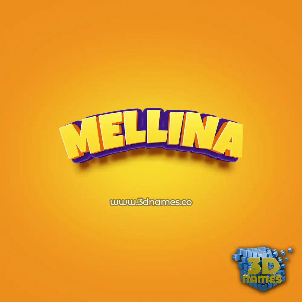 mellina in Orange Toon style - 3D name wallpaper