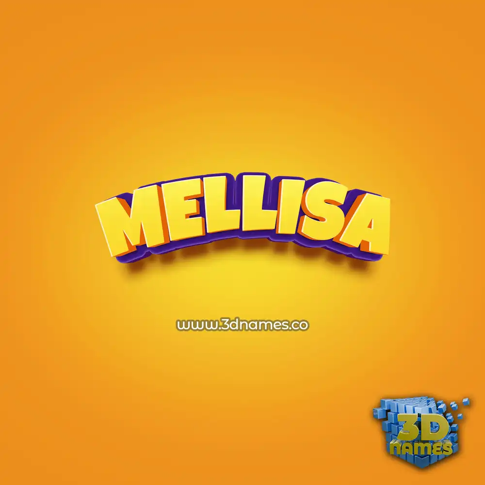 mellisa in Orange Toon style - 3D name wallpaper