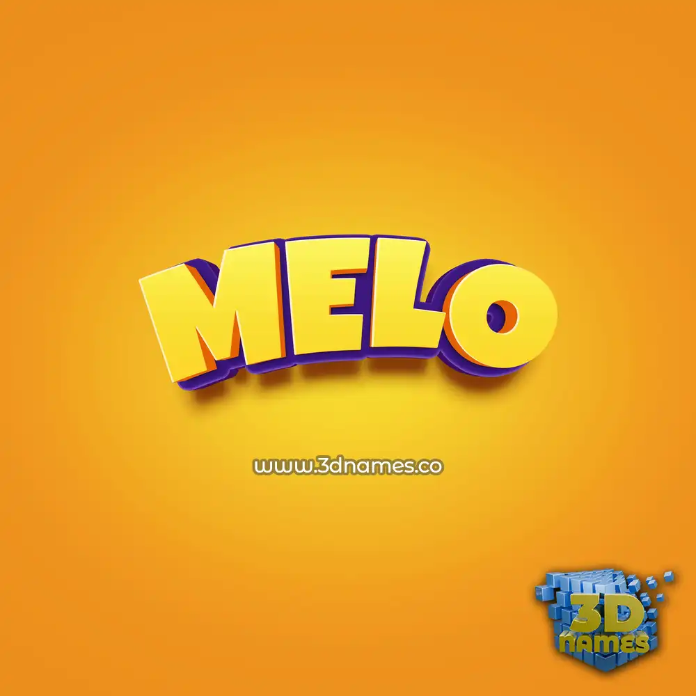 melo in Orange Toon style - 3D name wallpaper