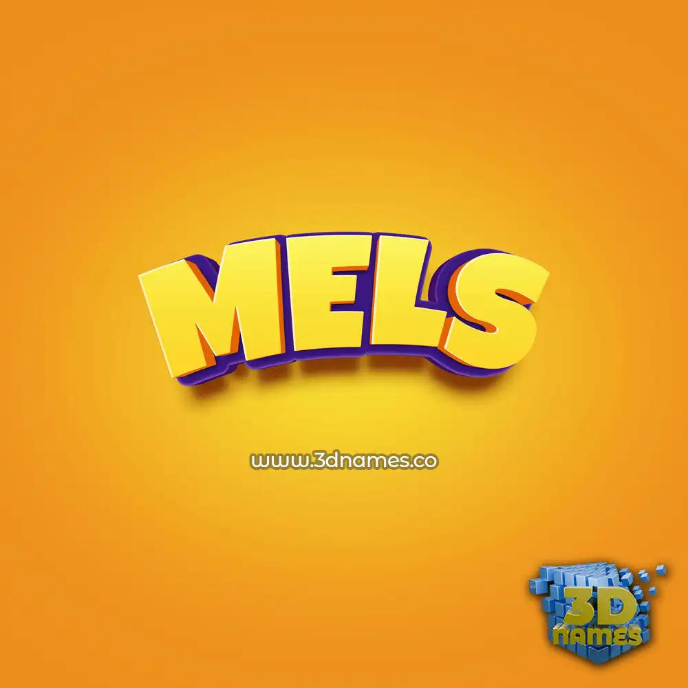 mels in Orange Toon style - 3D name wallpaper