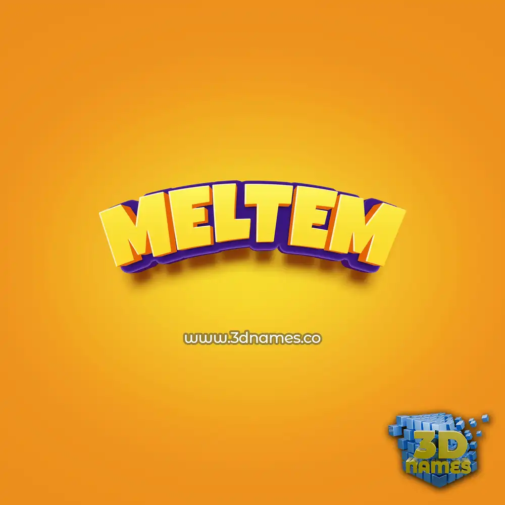 meltem in Orange Toon style - 3D name wallpaper