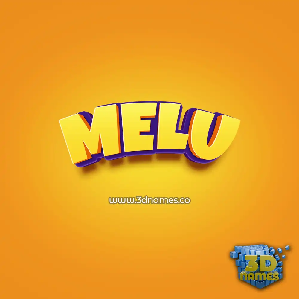 melu in Orange Toon style - 3D name wallpaper