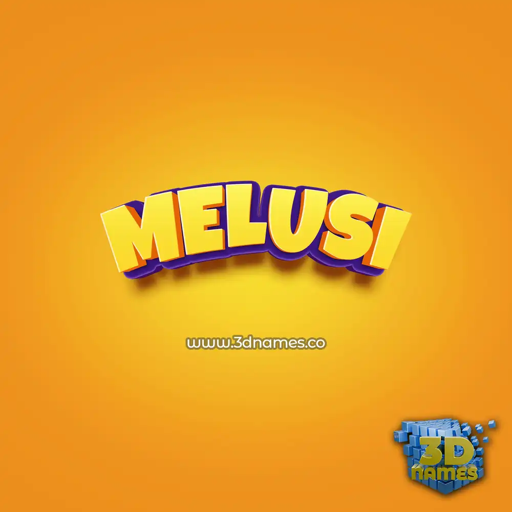 melusi in Orange Toon style - 3D name wallpaper