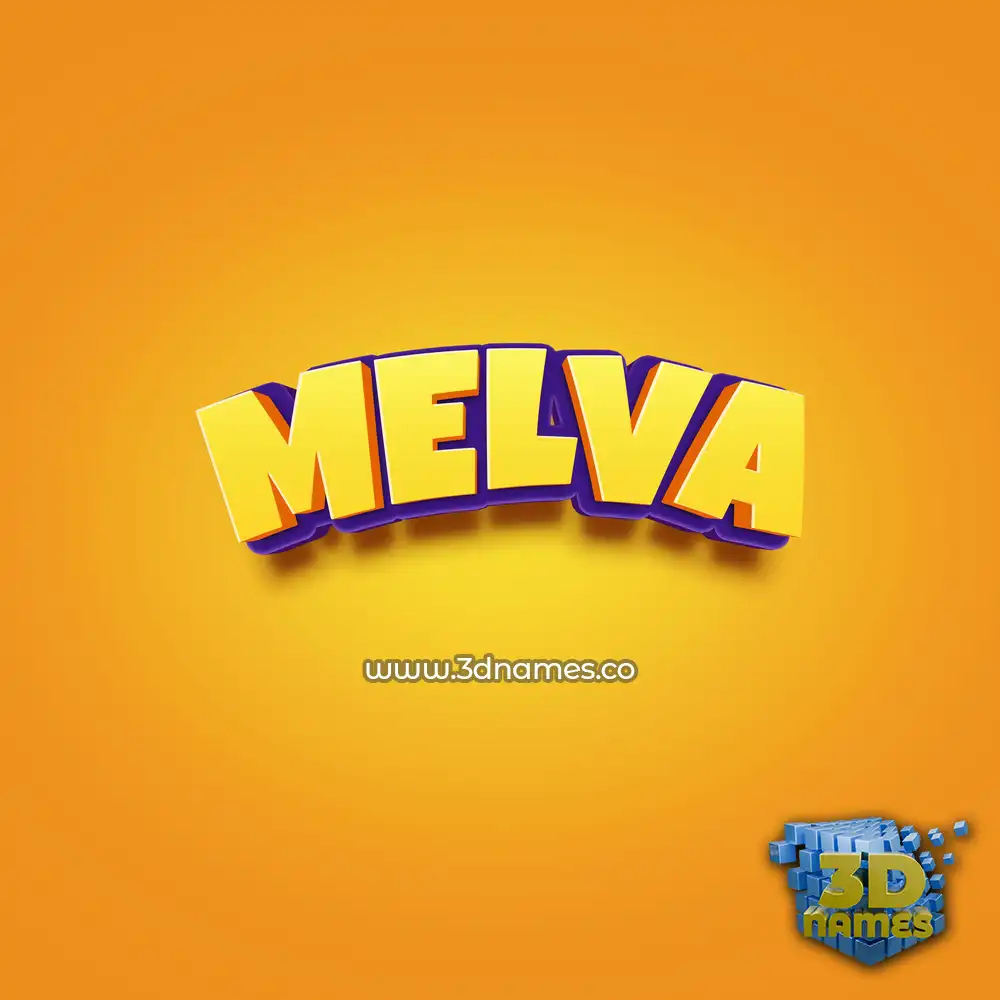 melva in Orange Toon style - 3D name wallpaper