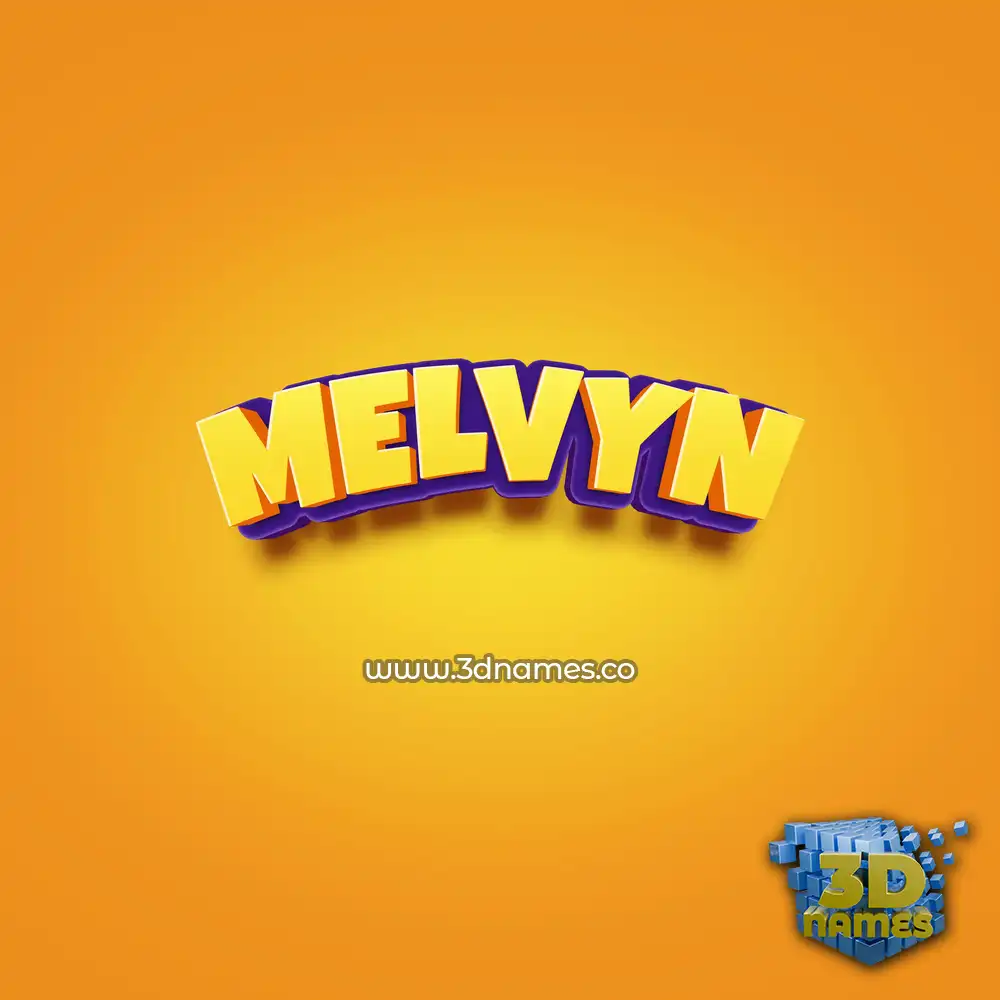 melvyn in Orange Toon style - 3D name wallpaper