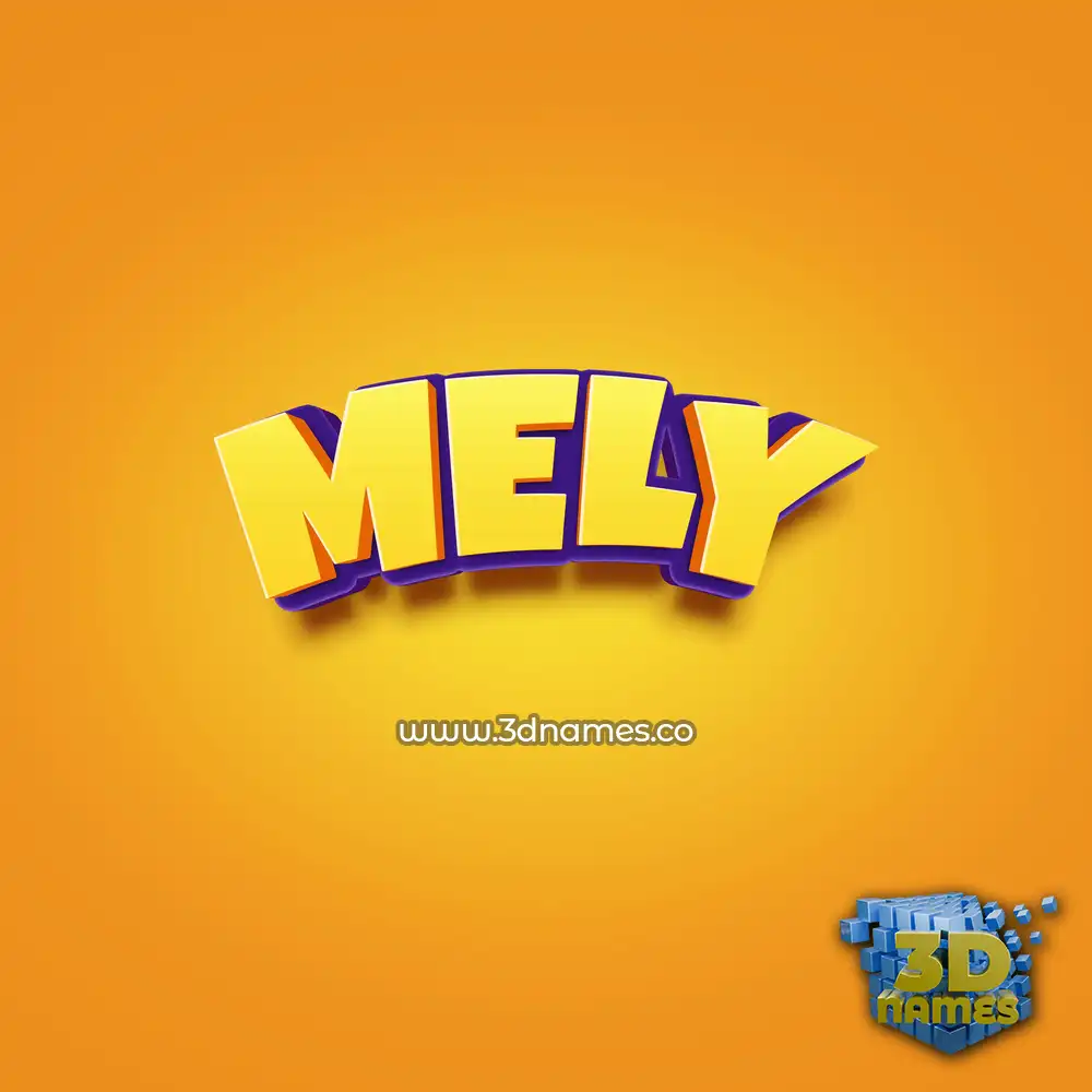 mely in Orange Toon style - 3D name wallpaper