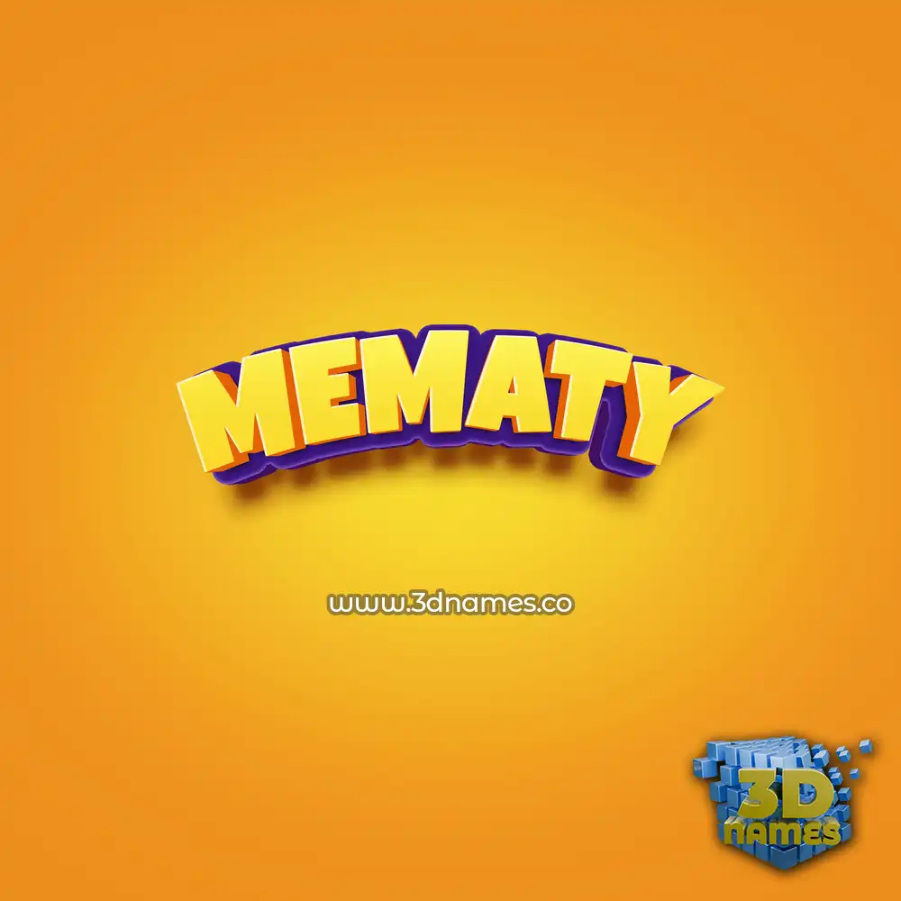 mematy in Orange Toon style - 3D name wallpaper