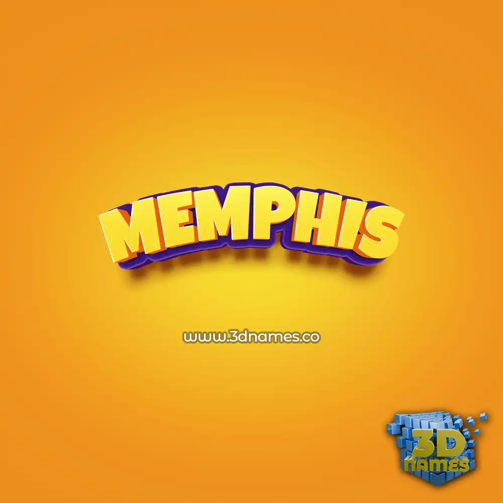 memphis in Orange Toon style - 3D name wallpaper