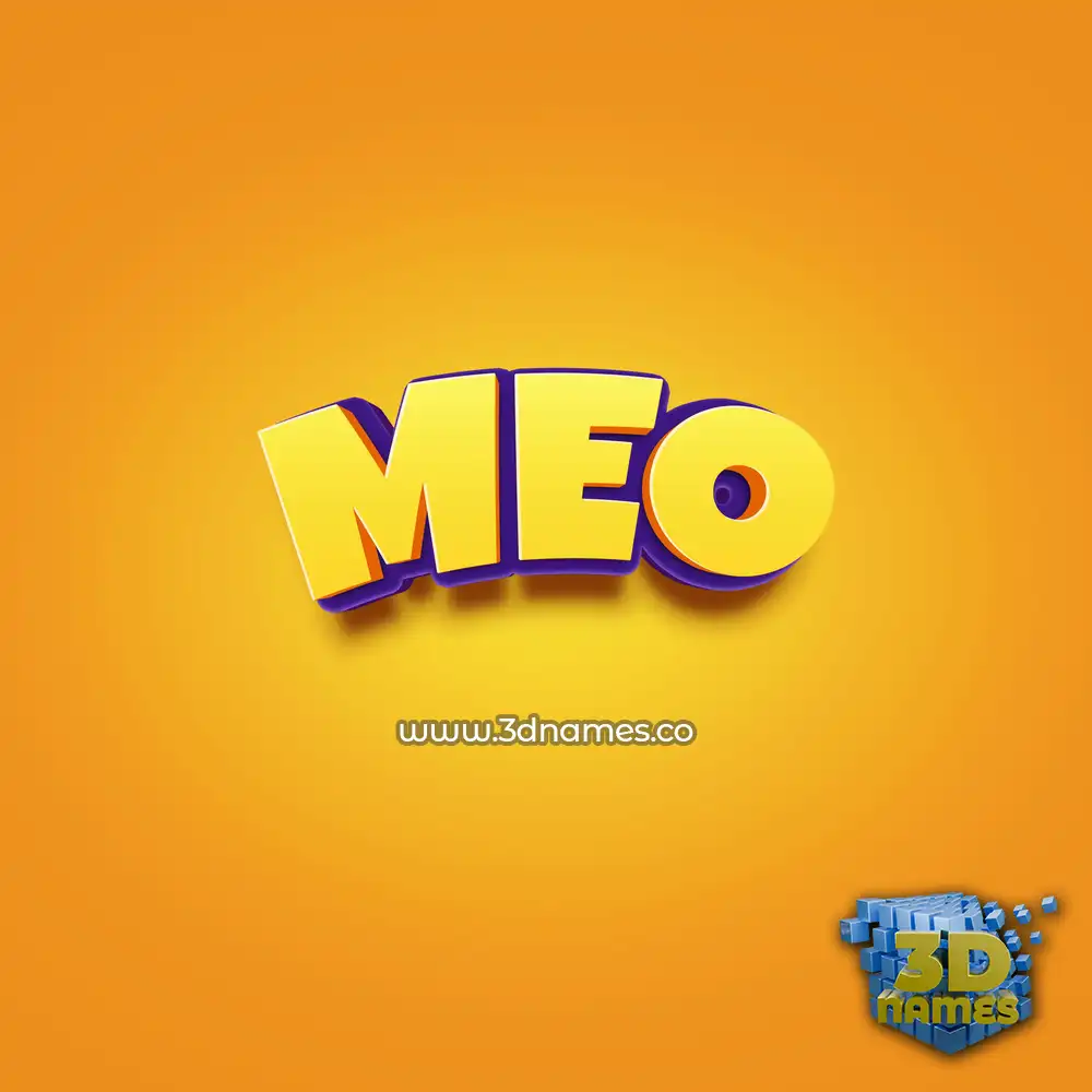 meo in Orange Toon style - 3D name wallpaper