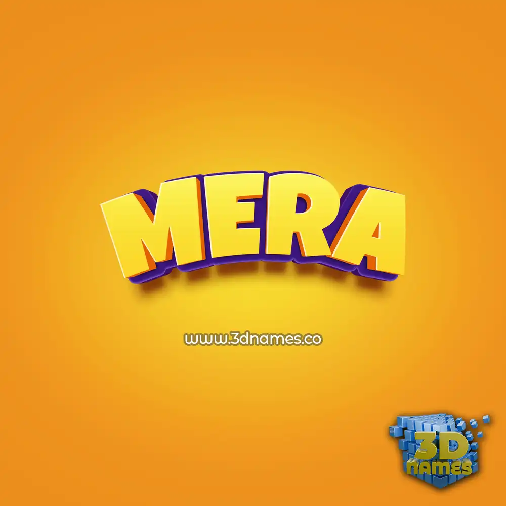 mera in Orange Toon style - 3D name wallpaper