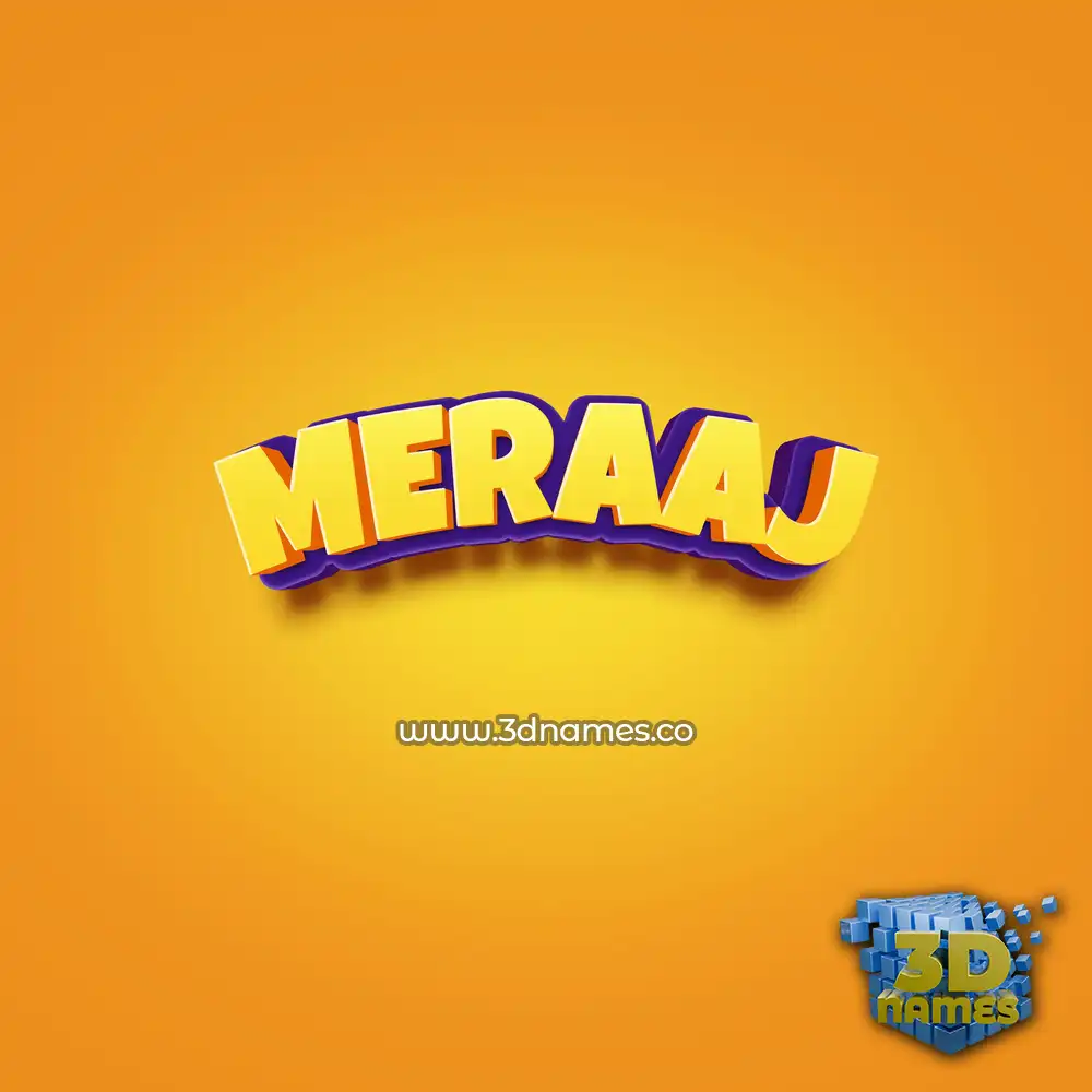 meraaj in Orange Toon style - 3D name wallpaper