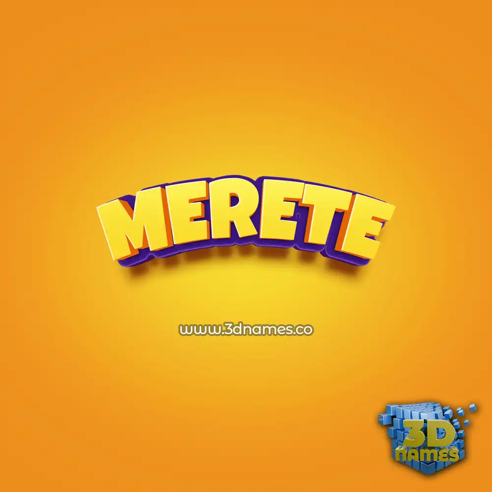 merete in Orange Toon style - 3D name wallpaper