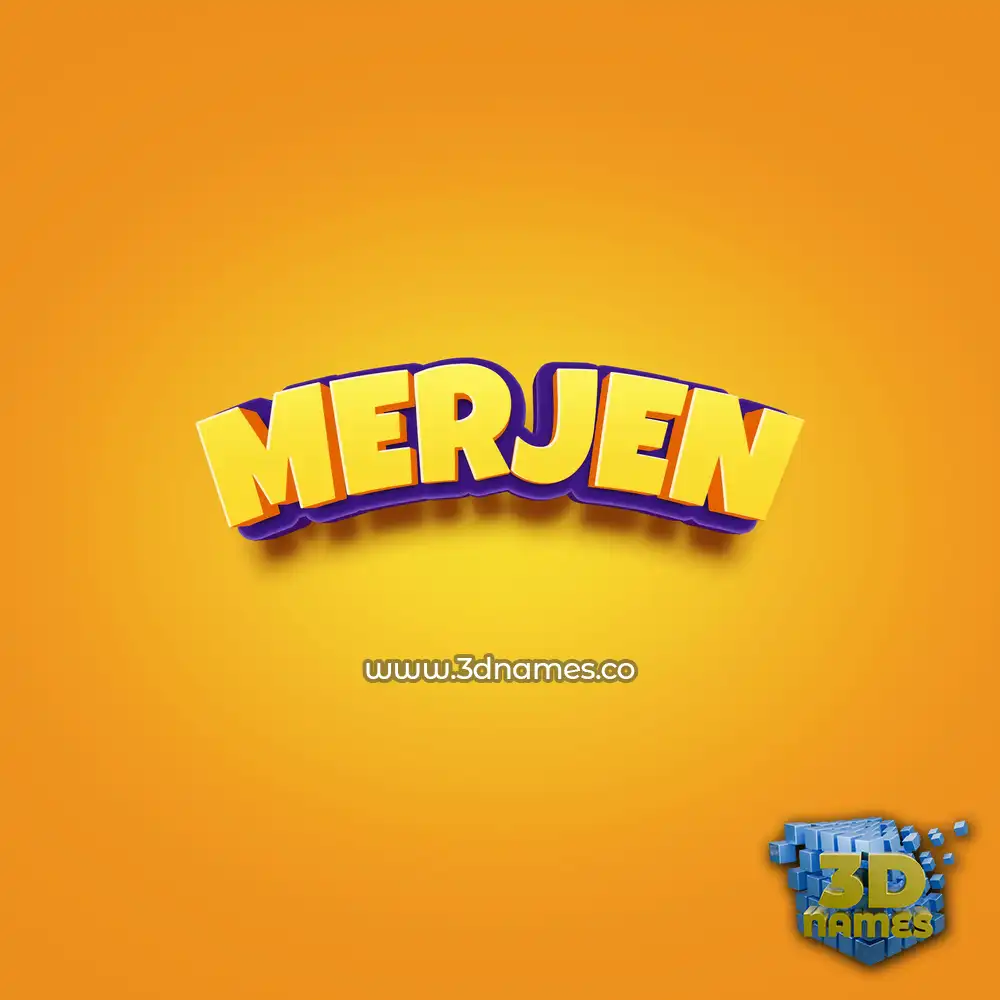 merjen in Orange Toon style - 3D name wallpaper