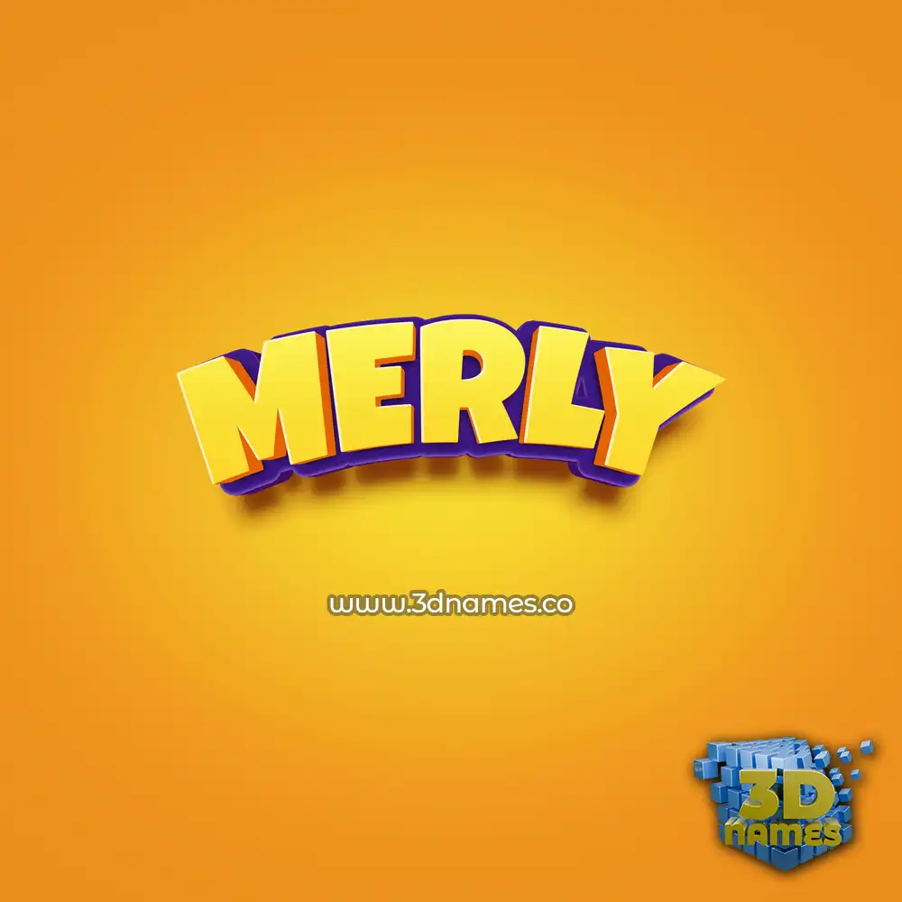 merly in Orange Toon style - 3D name wallpaper