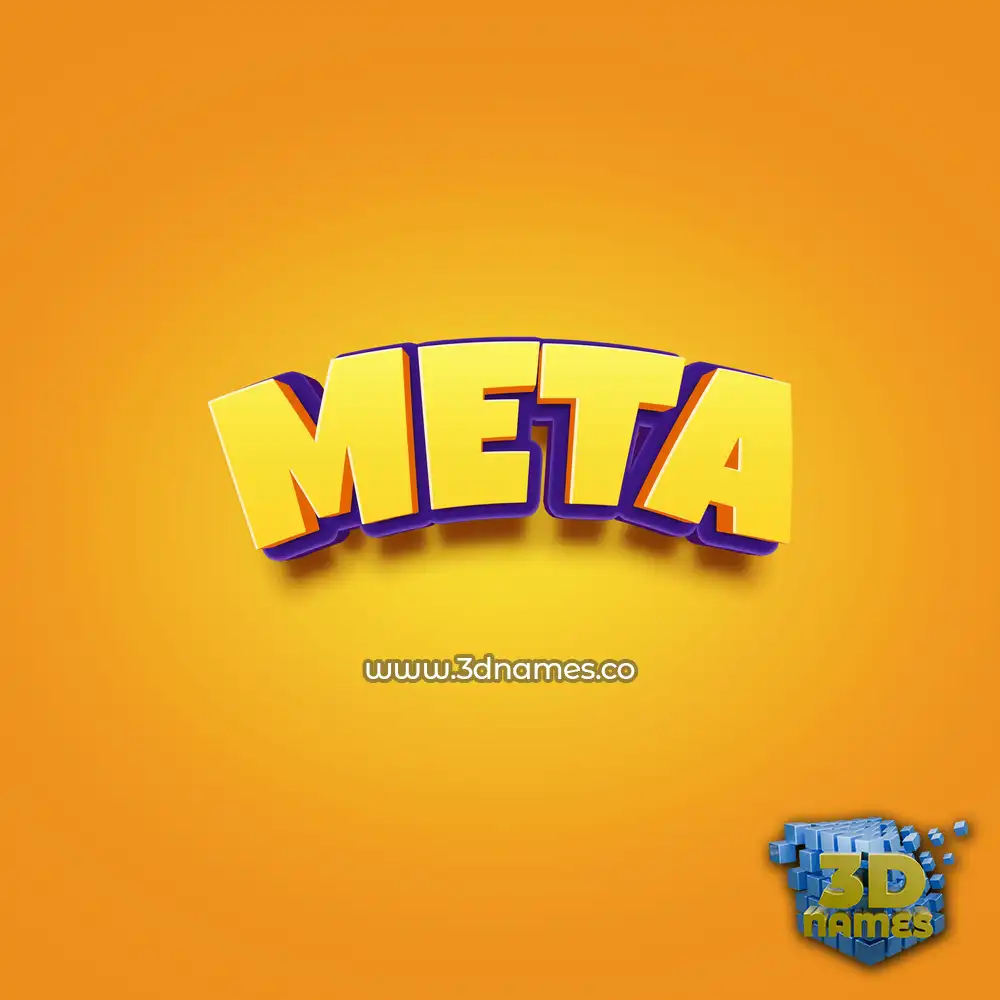 meta in Orange Toon style - 3D name wallpaper