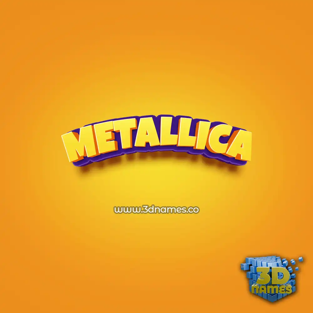 metallica in Orange Toon style - 3D name wallpaper