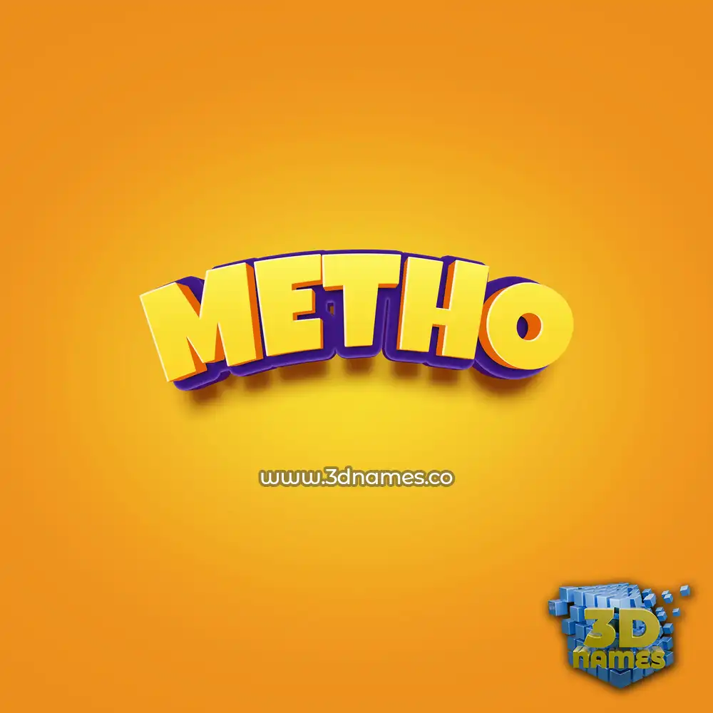 metho in Orange Toon style - 3D name wallpaper