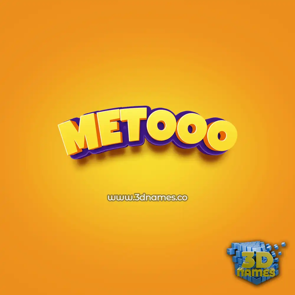 metooo in Orange Toon style - 3D name wallpaper