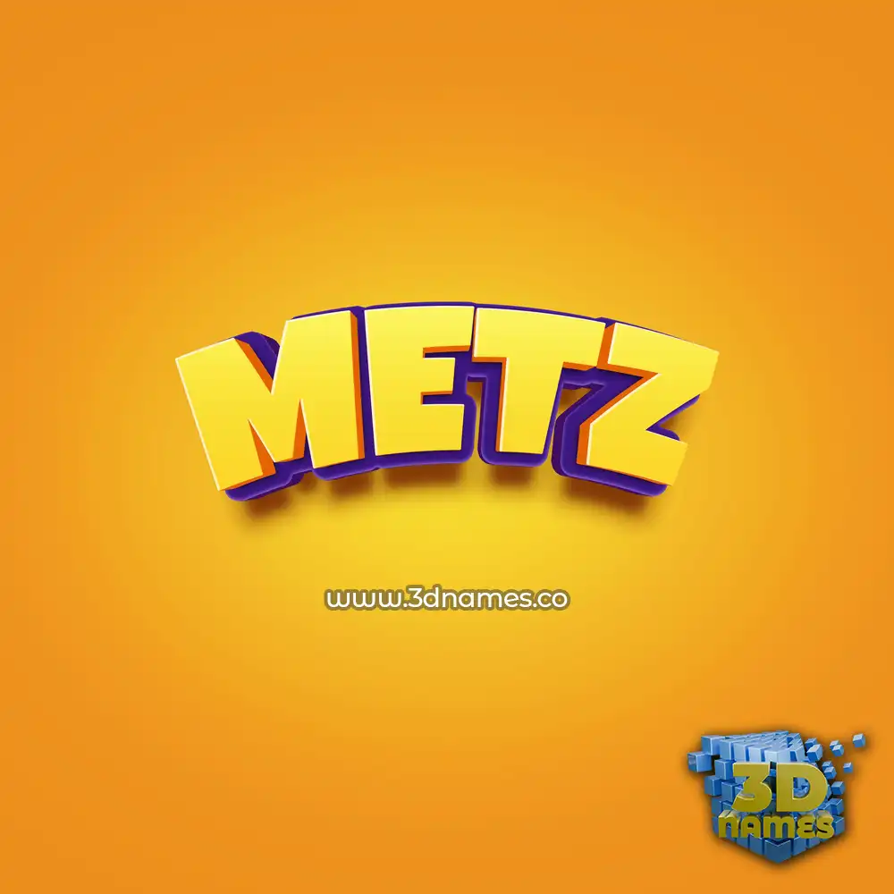 metz in Orange Toon style - 3D name wallpaper