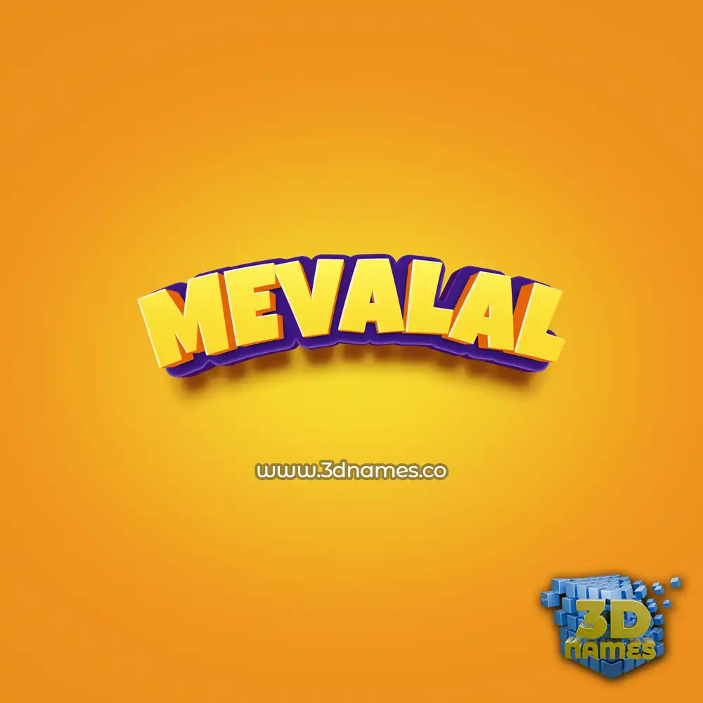 mevalal in Orange Toon style - 3D name wallpaper