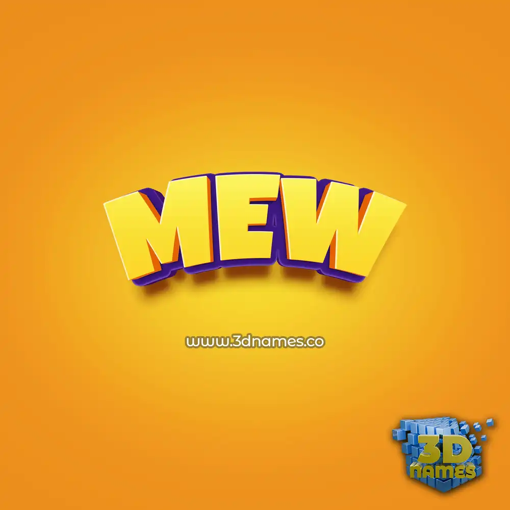 mew in Orange Toon style - 3D name wallpaper