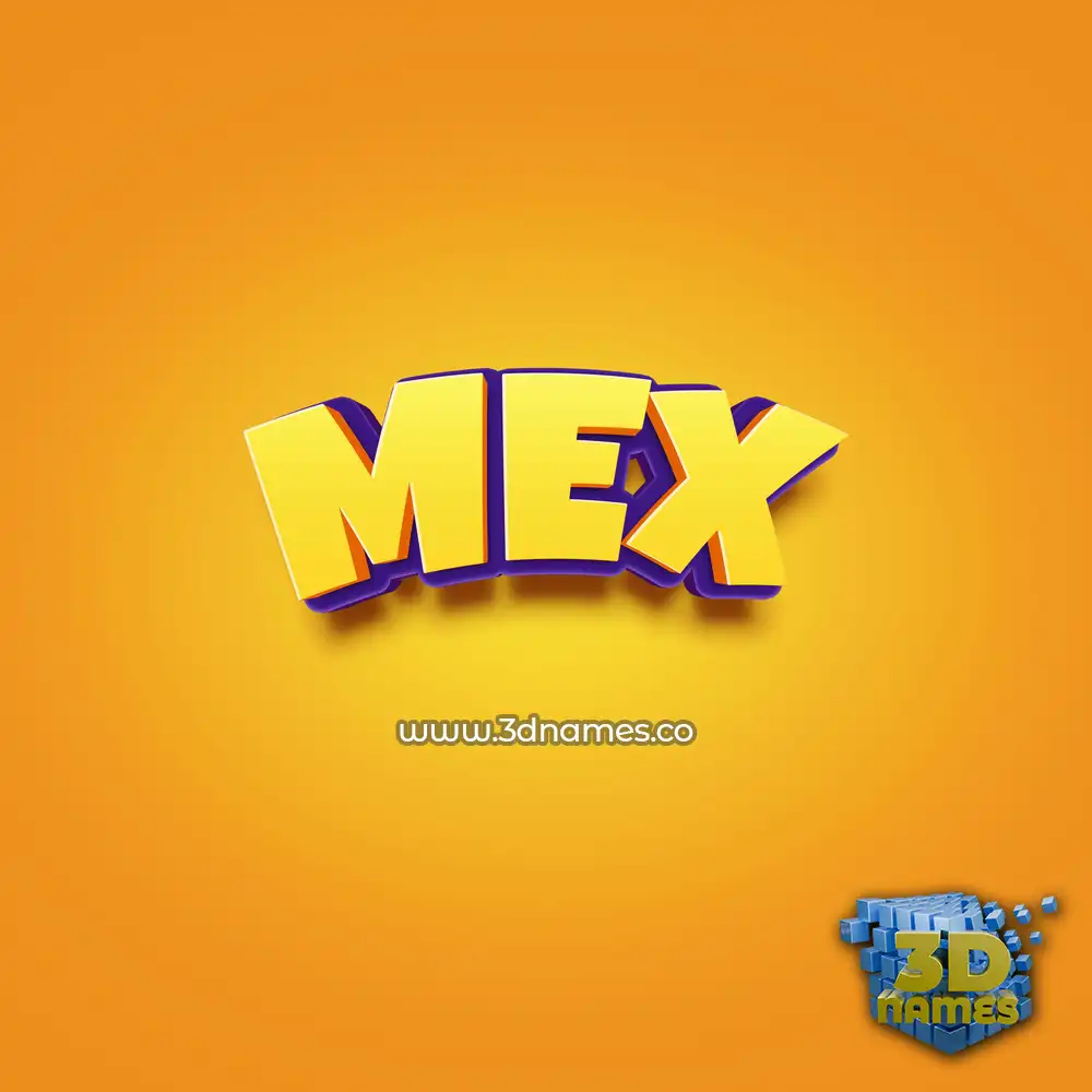 mex in Orange Toon style - 3D name wallpaper