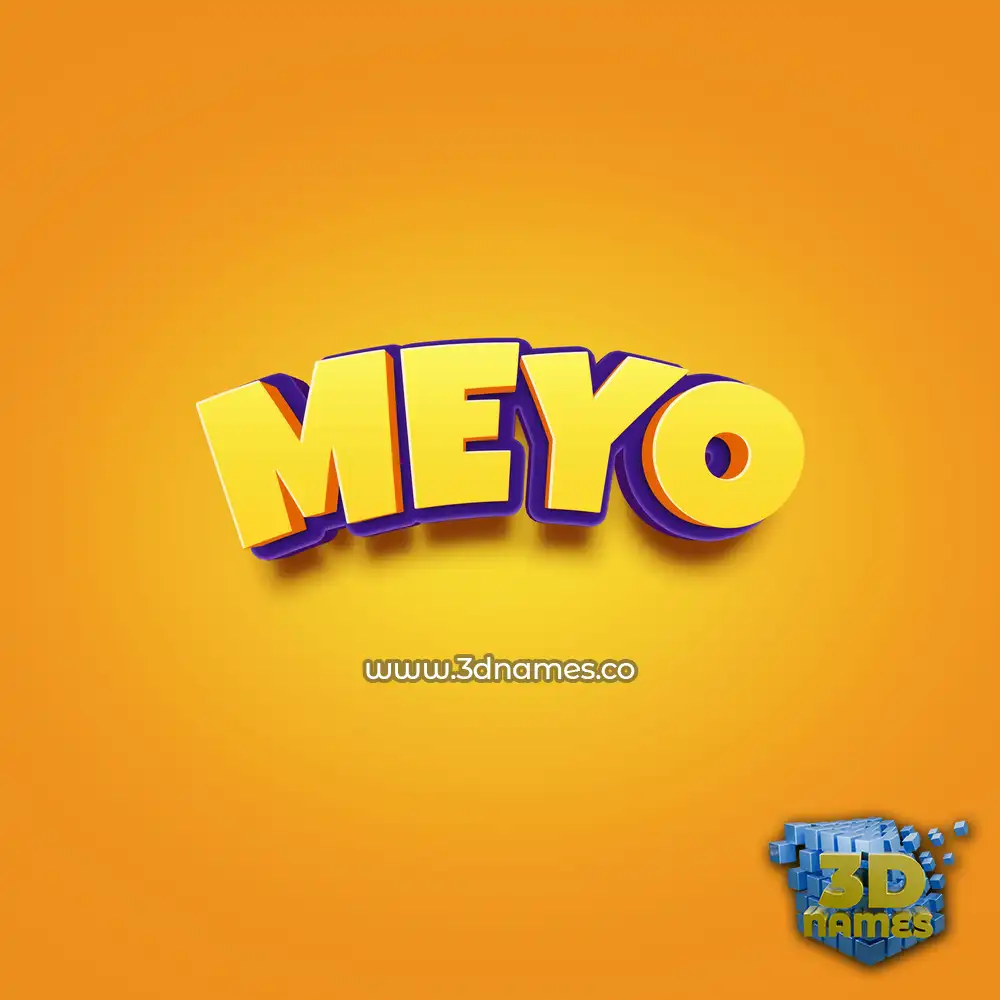 meyo in Orange Toon style - 3D name wallpaper