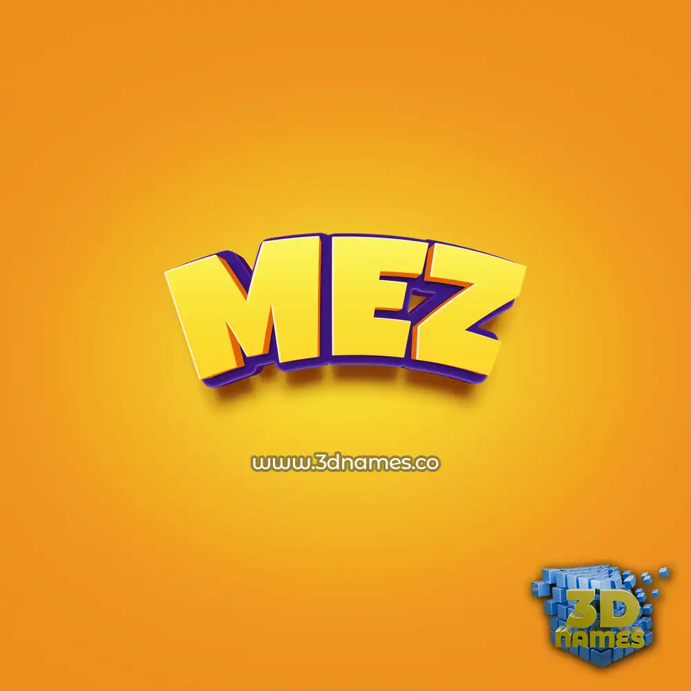 mez in Orange Toon style - 3D name wallpaper