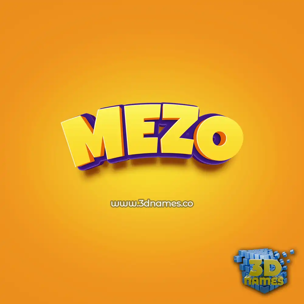mezo in Orange Toon style - 3D name wallpaper