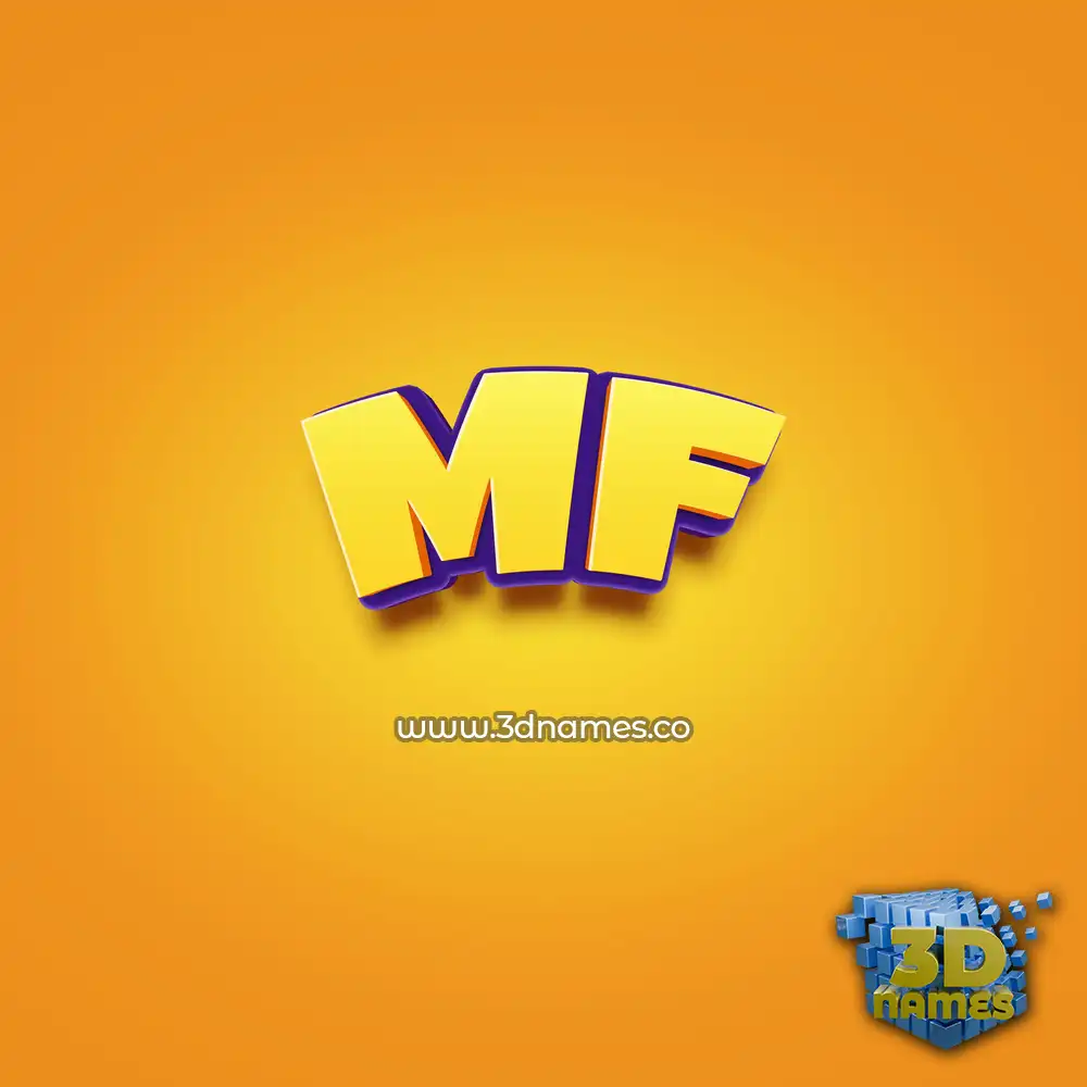 mf in Orange Toon style - 3D name wallpaper