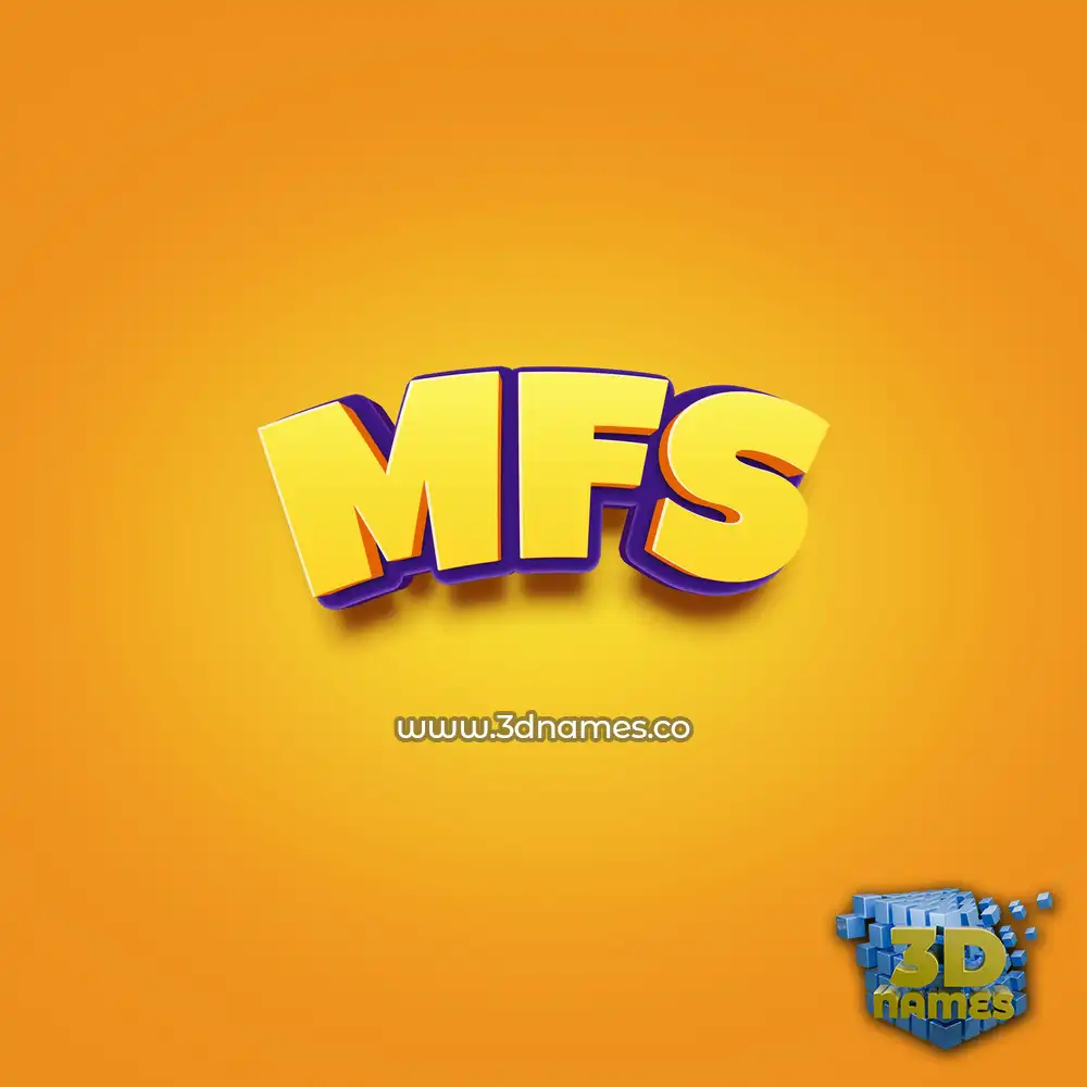 mfs in Orange Toon style - 3D name wallpaper