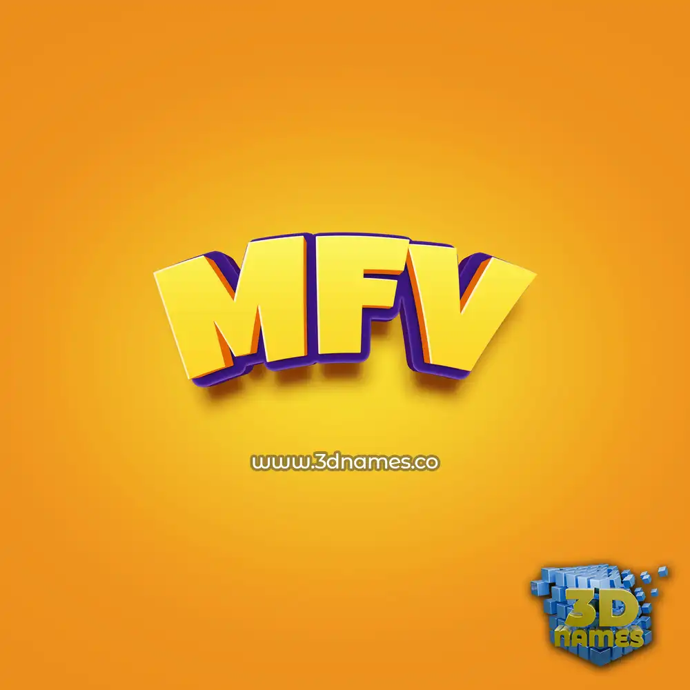 mfv in Orange Toon style - 3D name wallpaper