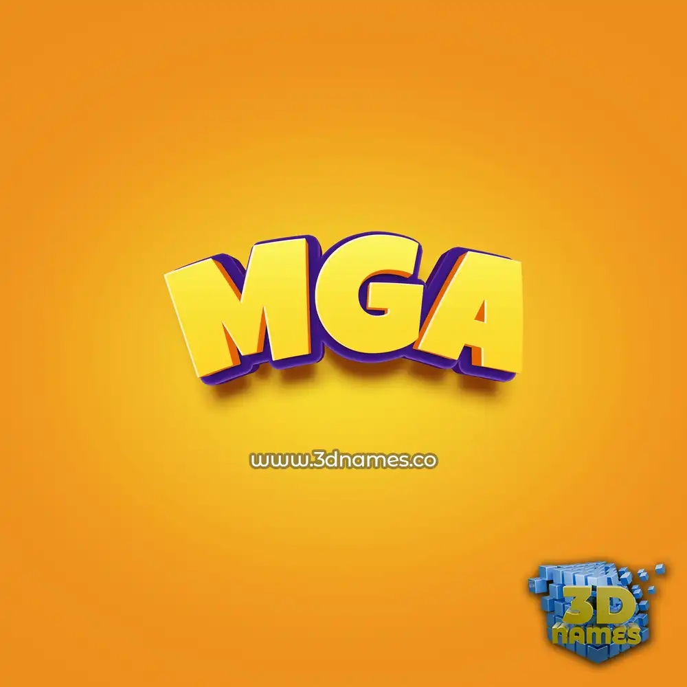 mga in Orange Toon style - 3D name wallpaper