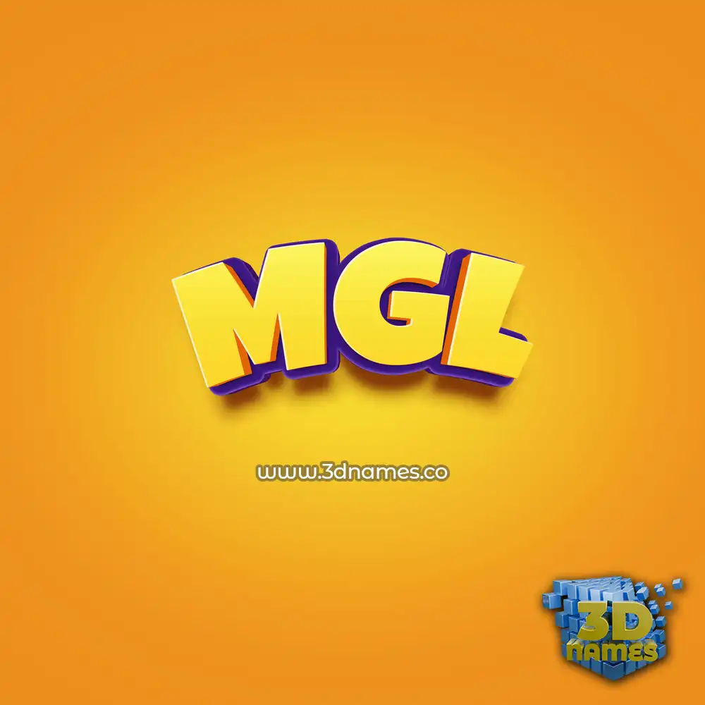 mgl in Orange Toon style - 3D name wallpaper