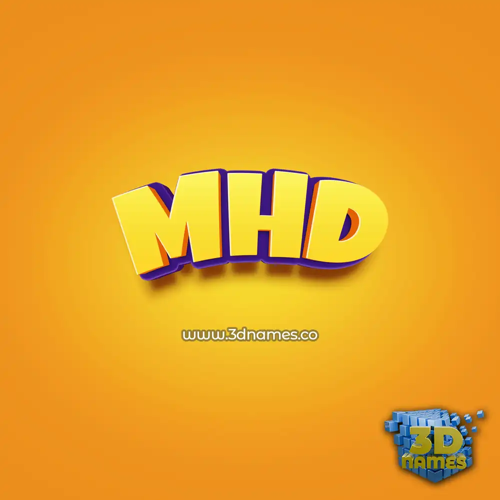 mhd in Orange Toon style - 3D name wallpaper