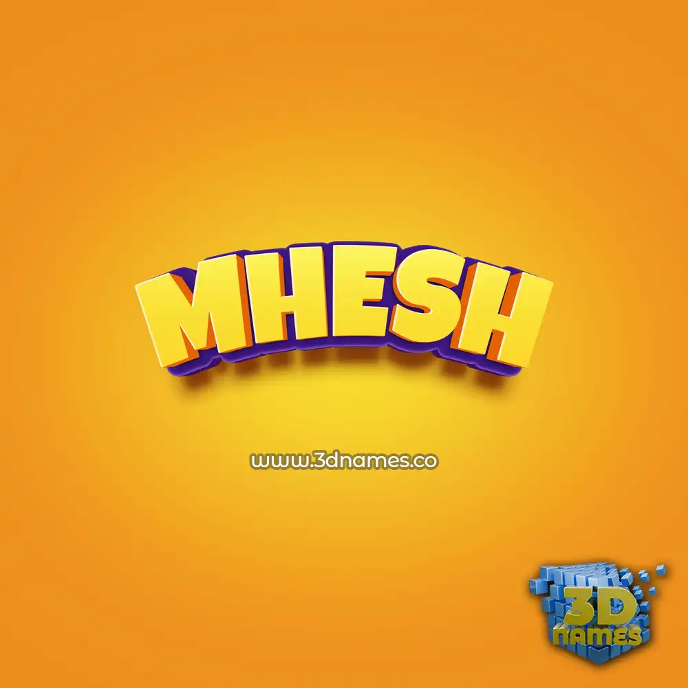 mhesh in Orange Toon style - 3D name wallpaper