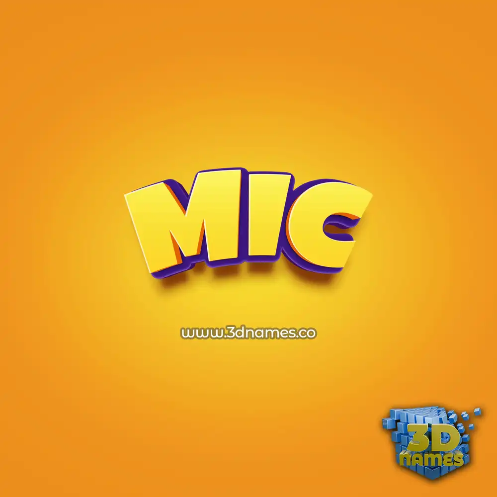 mic in Orange Toon style - 3D name wallpaper