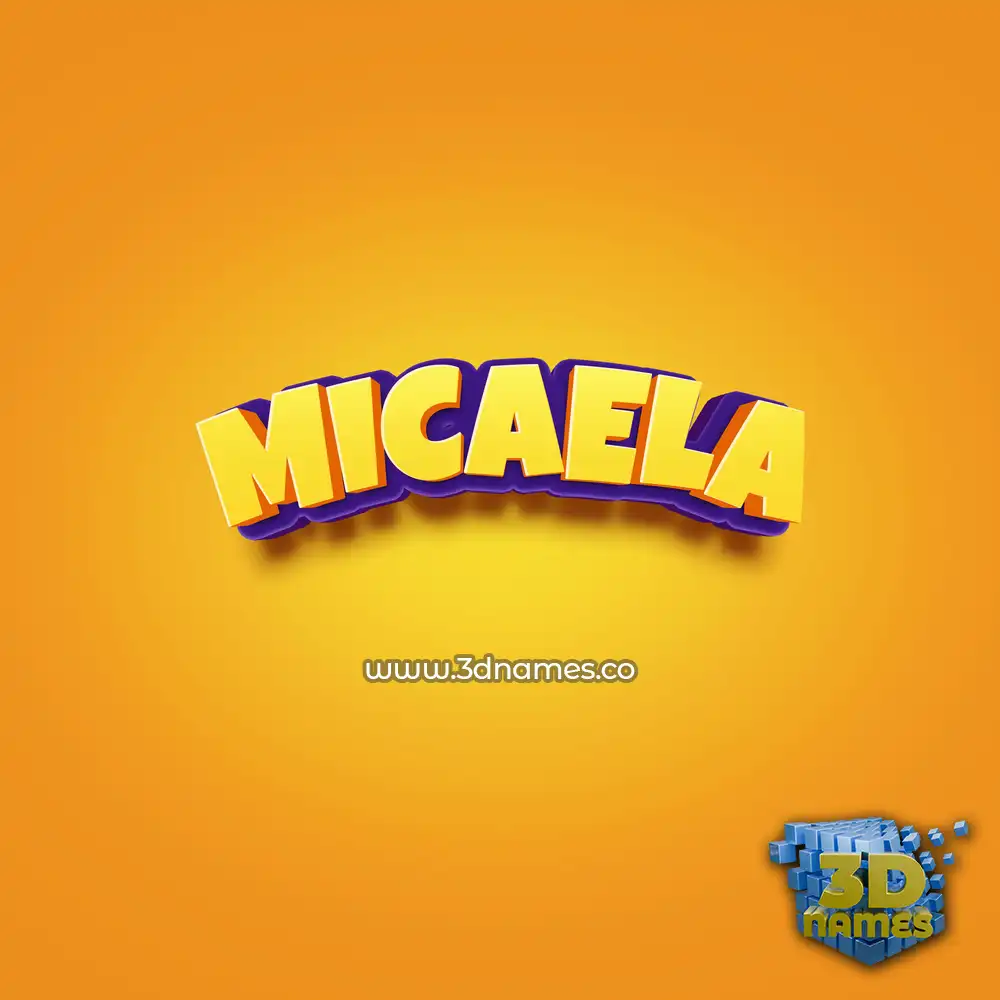 micaela in Orange Toon style - 3D name wallpaper