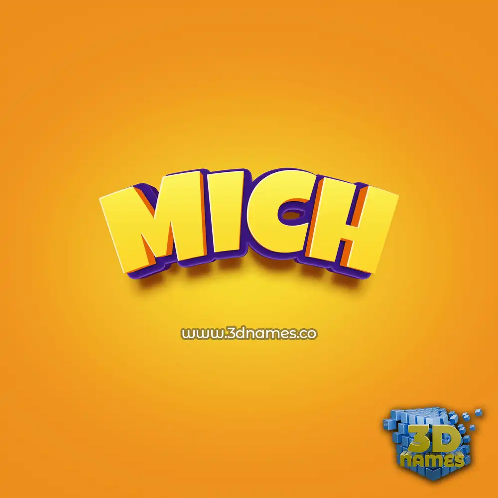 mich in Orange Toon style - 3D name wallpaper