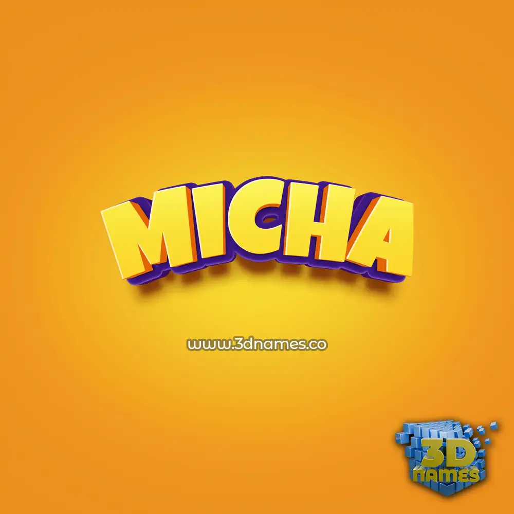 micha in Orange Toon style - 3D name wallpaper