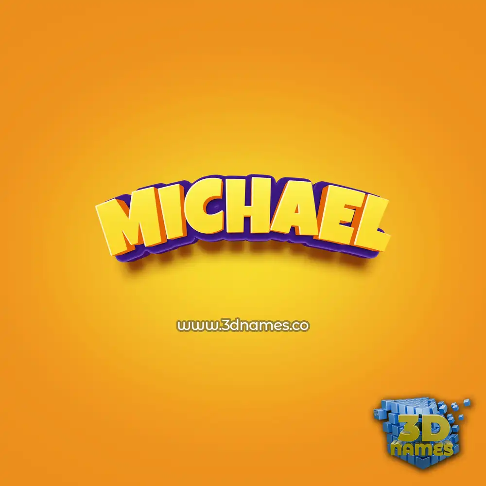 michael in Orange Toon style - 3D name wallpaper