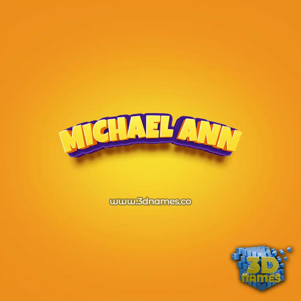 michael ann in Orange Toon style - 3D name wallpaper