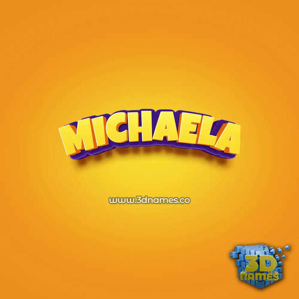 michaela in Orange Toon style - 3D name wallpaper