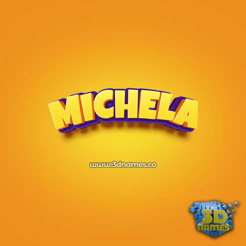 michela in Orange Toon style - 3D name wallpaper
