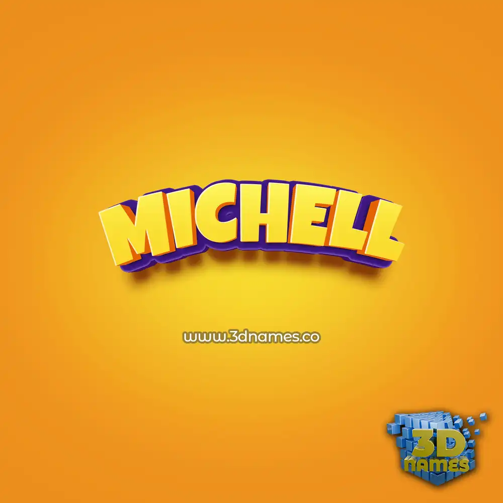 michell in Orange Toon style - 3D name wallpaper